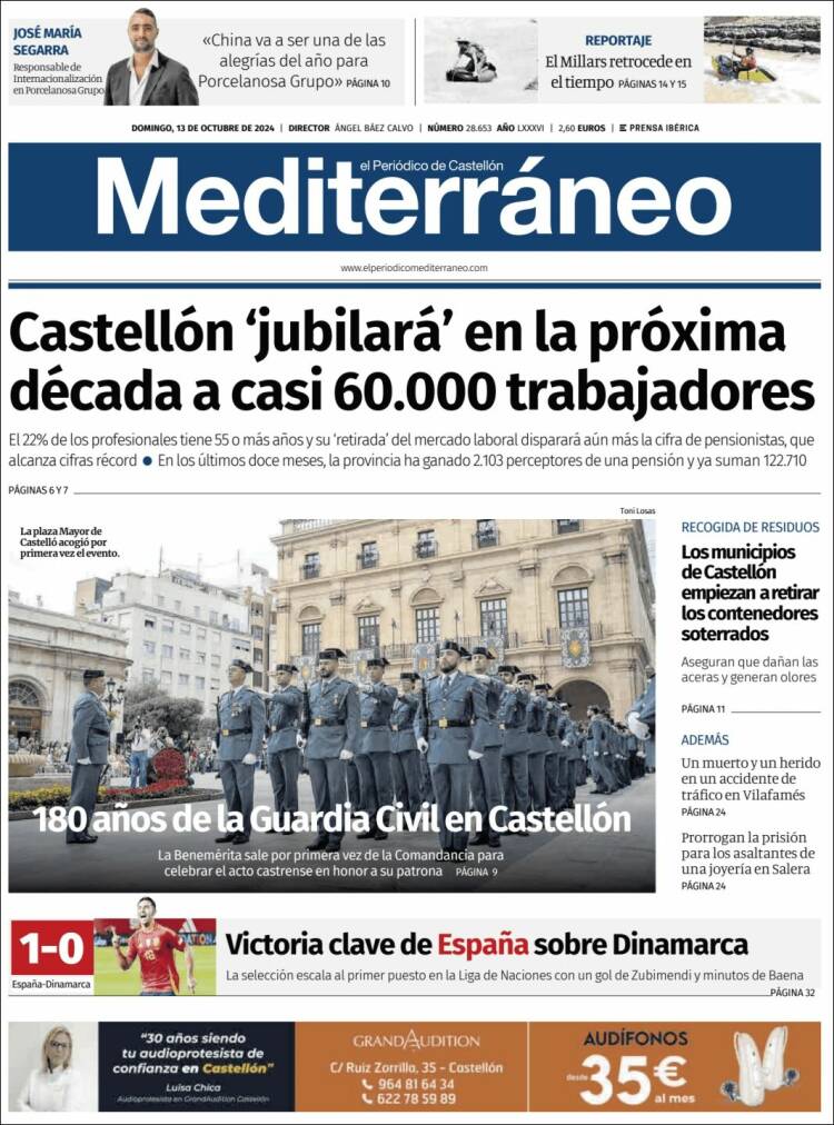 Portada de El Periódico Mediterraneo (España)