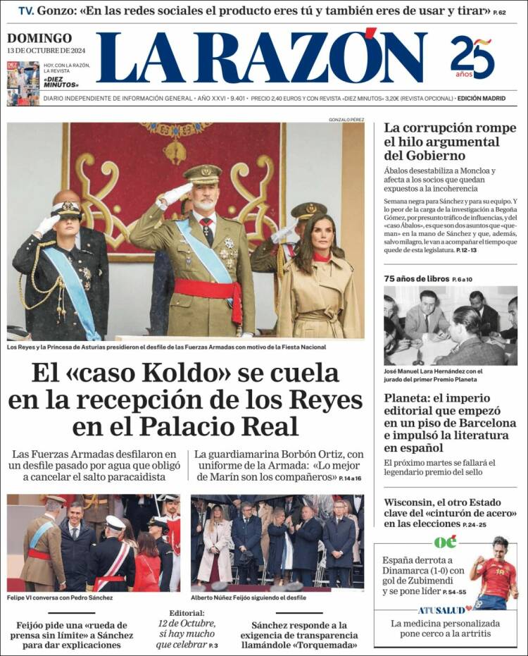 Portada de La Razón (España)