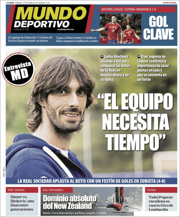 Portada de Mundo Deportivo Gipuzkoa (España)