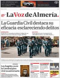 Portada de La Voz de Almería (España)