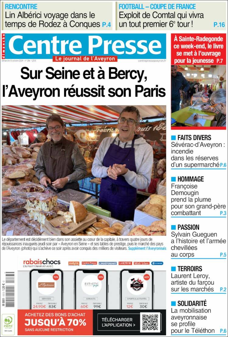 Portada de Centre Presse (Francia)