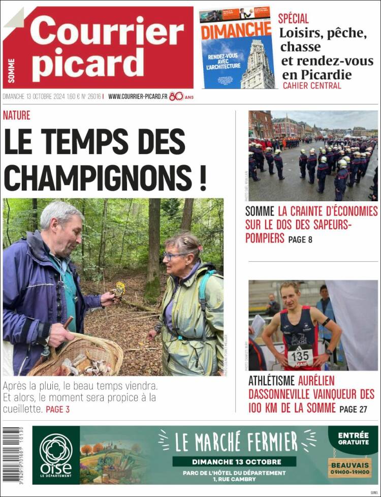 Portada de Courrier Picard (Francia)