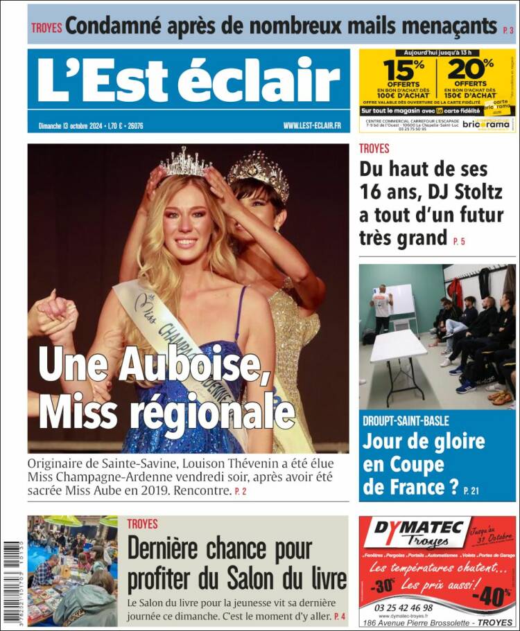 Portada de L'Est Eclair (Francia)