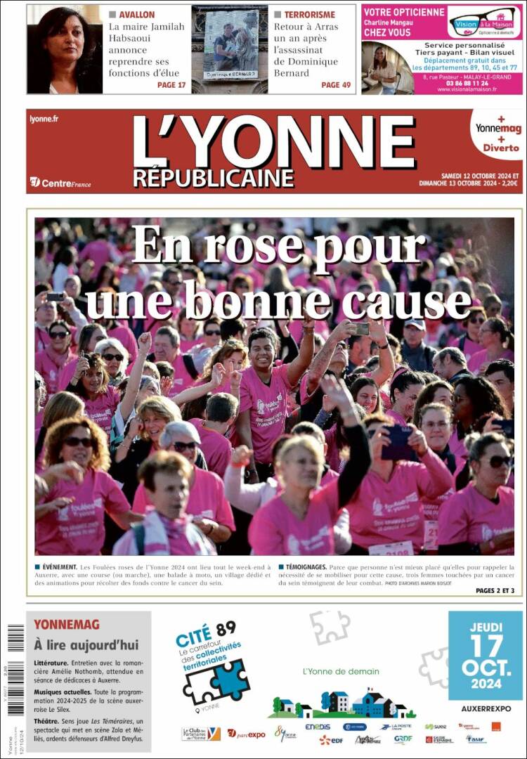 Portada de L'Yonne-Républicaine (Francia)