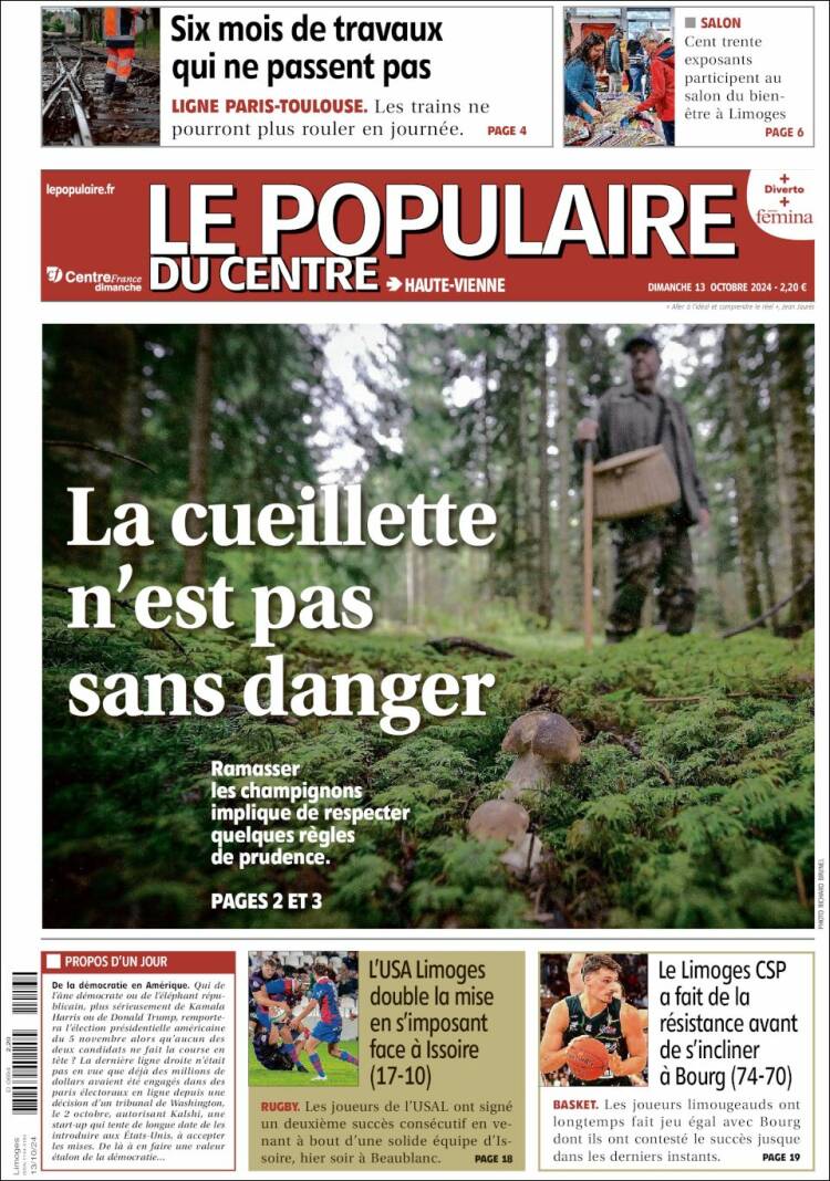 Portada de Le Populaire du Centre (Francia)