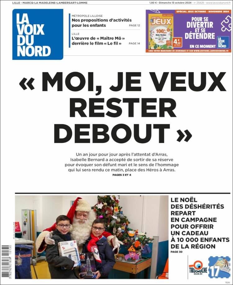 Portada de La Voix du Nord (Francia)