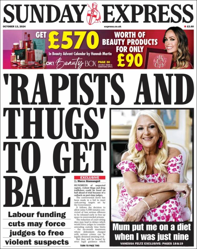 Portada de Daily Express (Reino Unido)