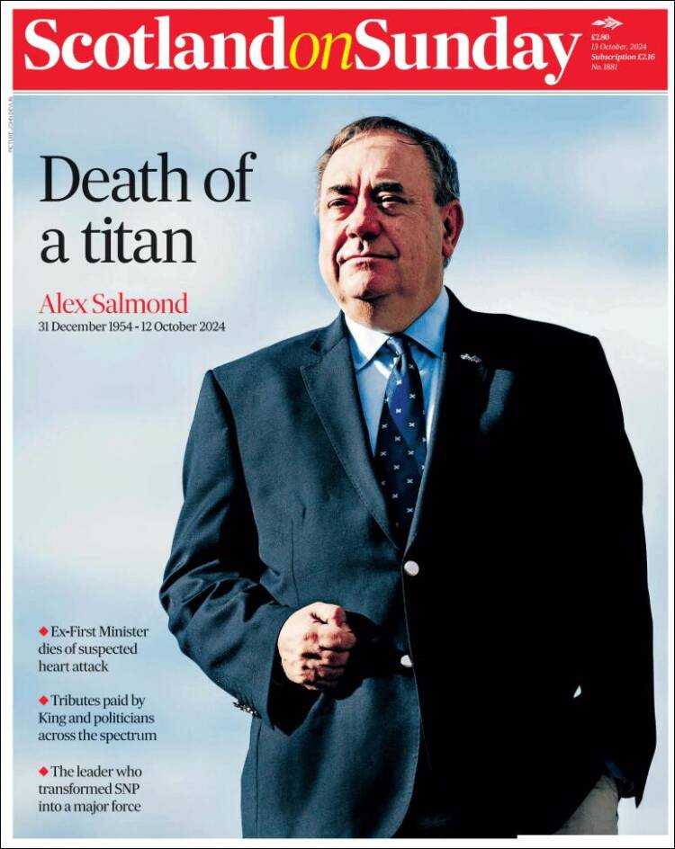 Portada de The Scotsman (Reino Unido)