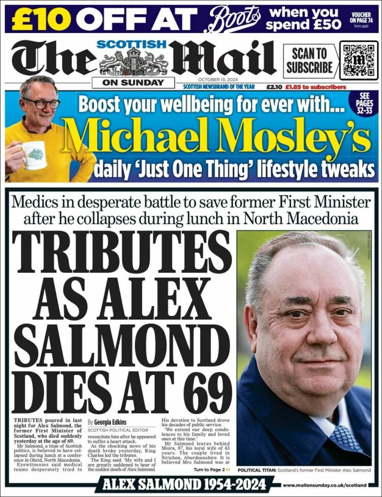 Portada de Scottish Daily Mail (Reino Unido)