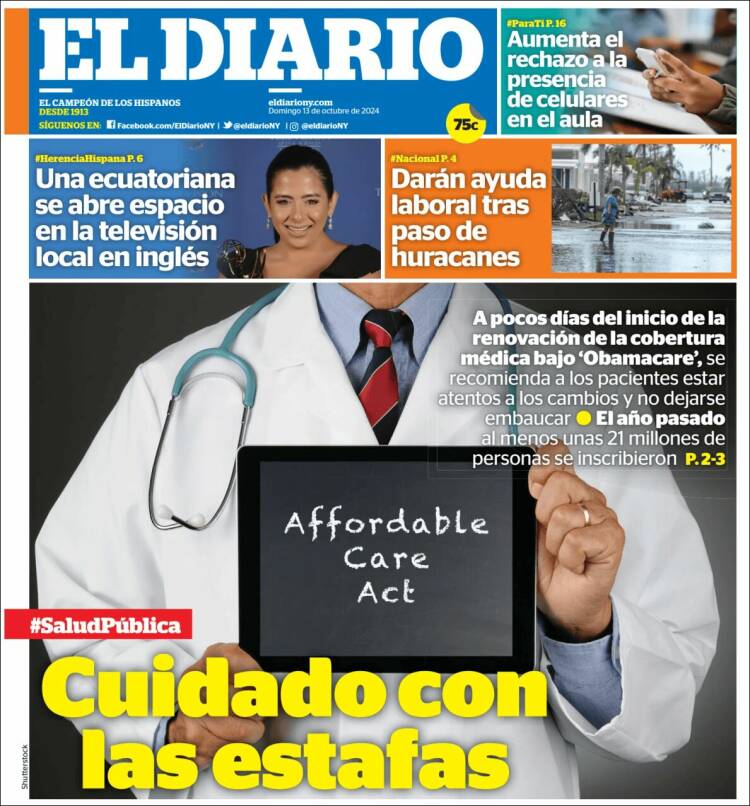 Portada de El Diario NY (USA)