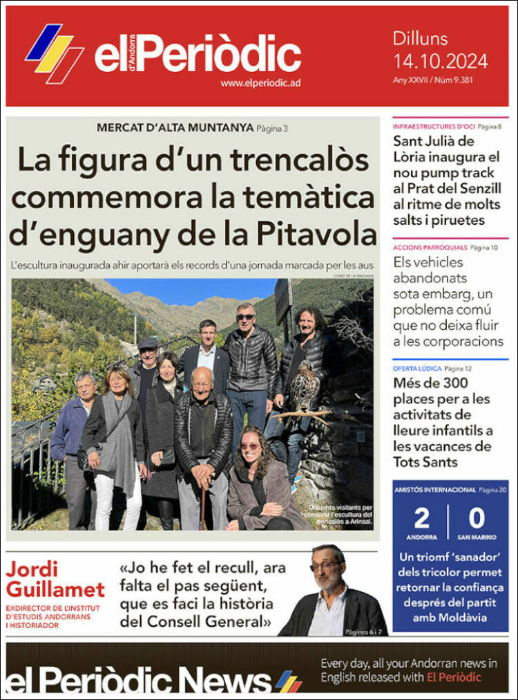 Portada de El Periòdic d'Andorra (Andorra)