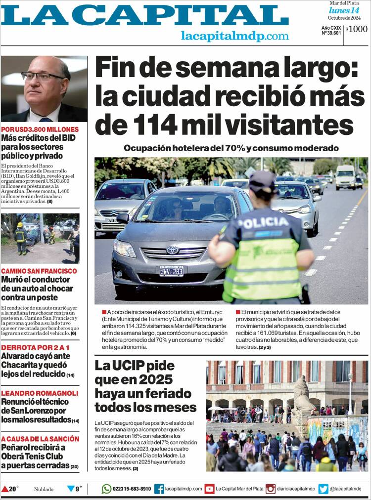 Portada de Diario La Capital - Mar del Plata (Argentina)