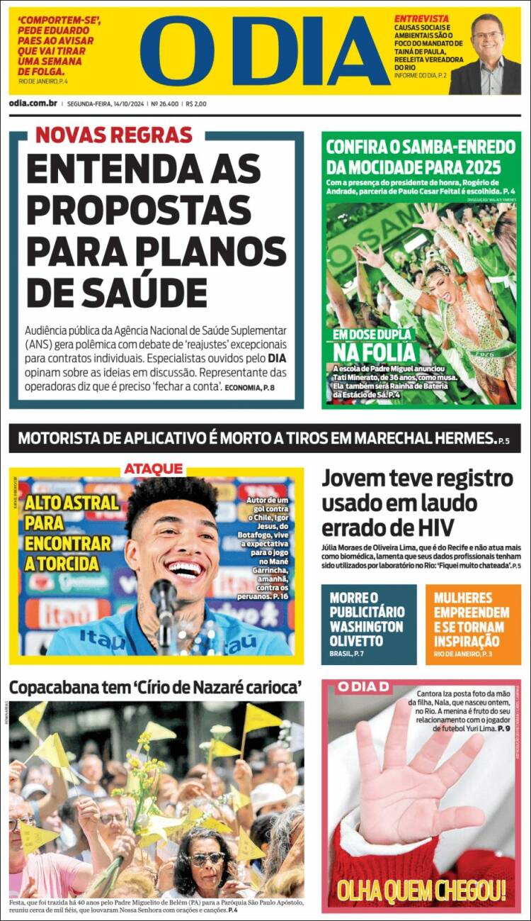 Portada de O Dia (Brasil)