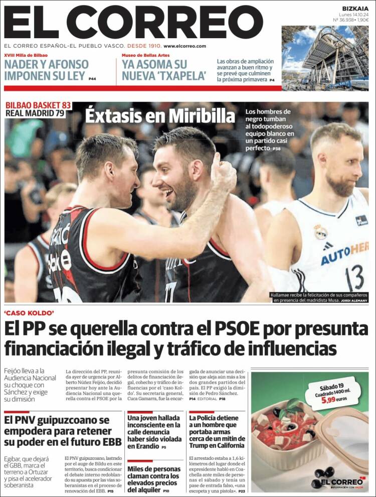 Portada de El Correo (España)