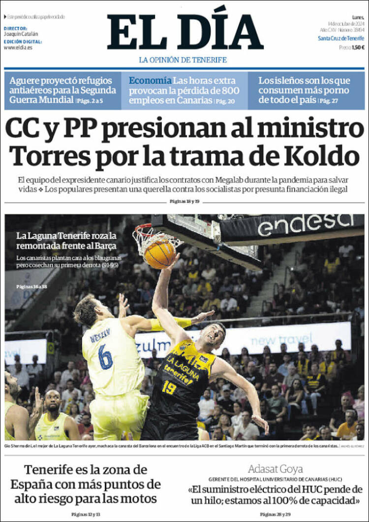 Portada de El Día (España)