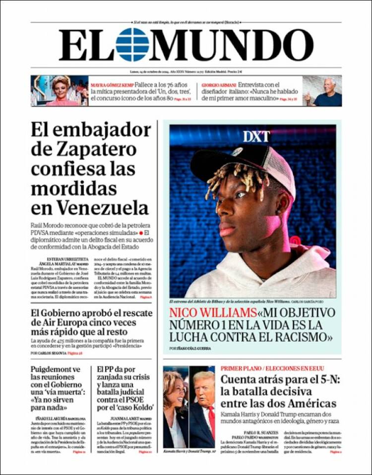 Portada de El Mundo (España)