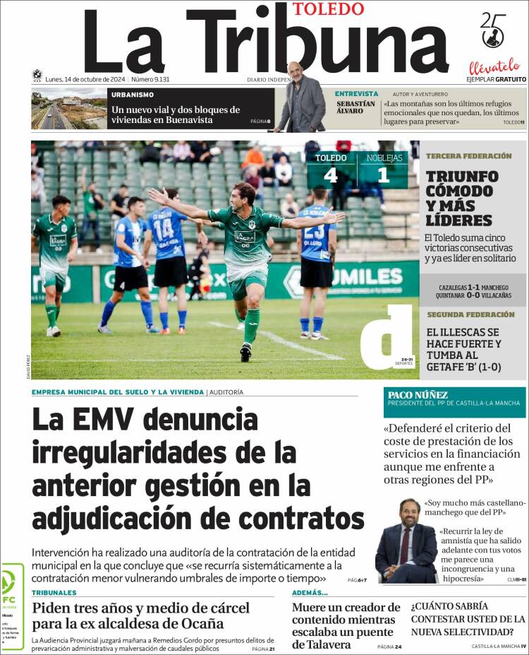 Portada de La Tribuna de Toledo (España)