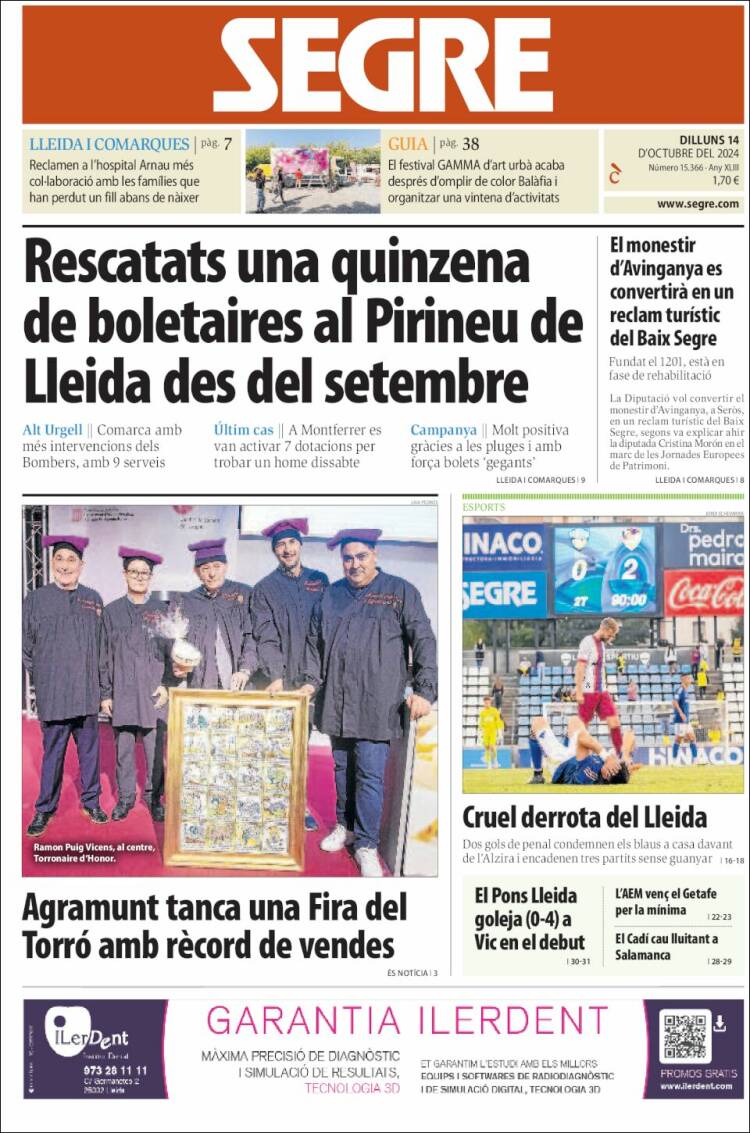 Portada de Segre (España)