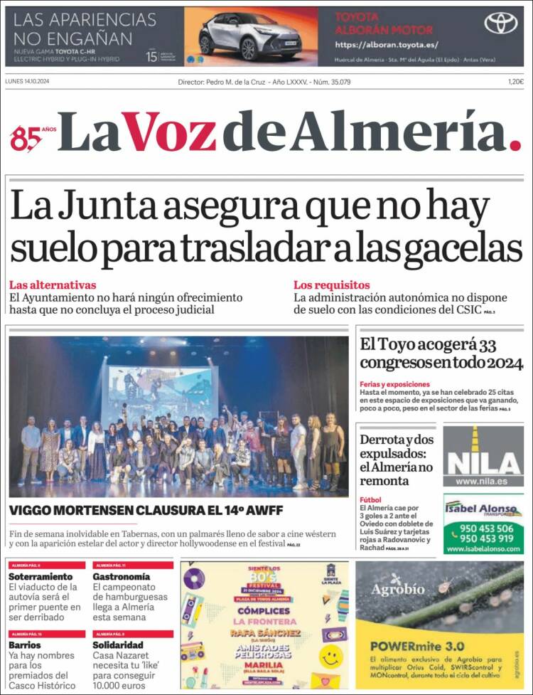 Portada de La Voz de Almería (España)