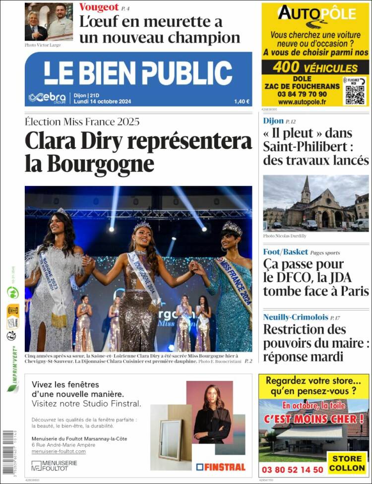 Portada de Le Bien Public (Francia)