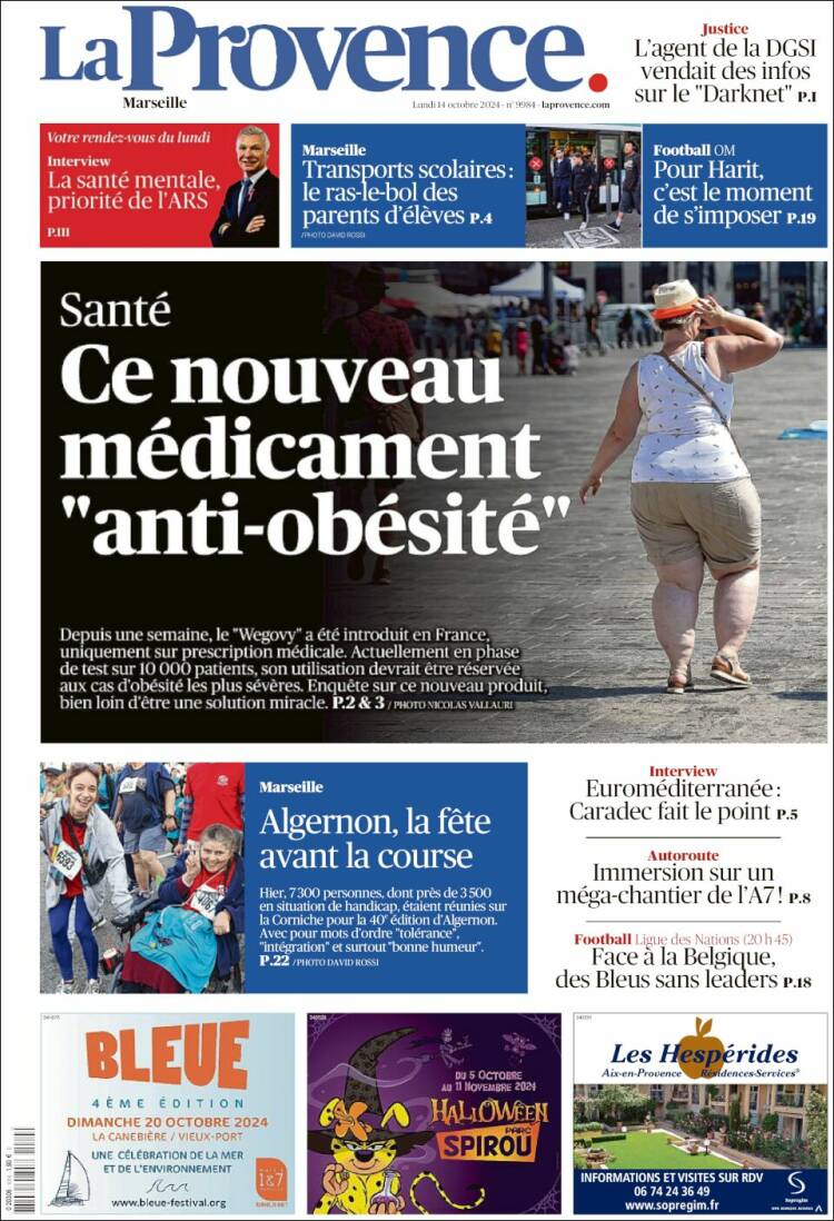 Portada de La Provence (Francia)