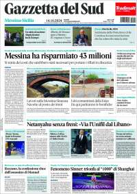 Portada de Gazzetta del Sud (Italia)