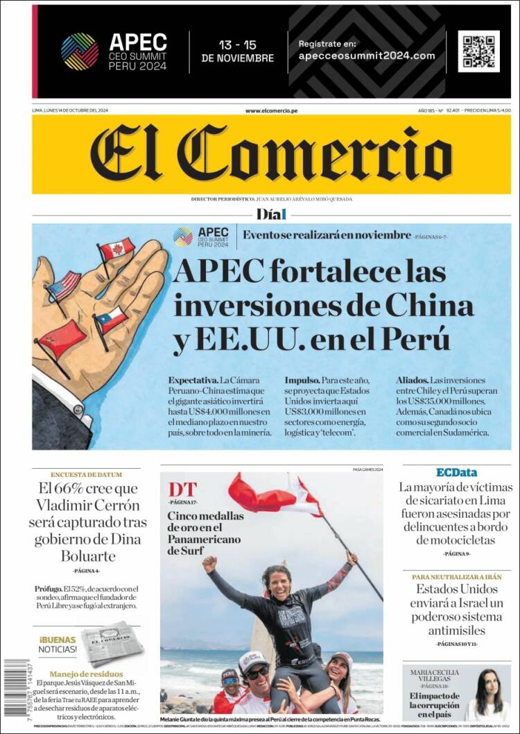 Portada de El Comercio (Perú)