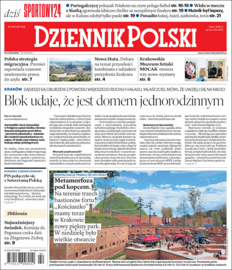 Portada de Dziennik (Polonia)