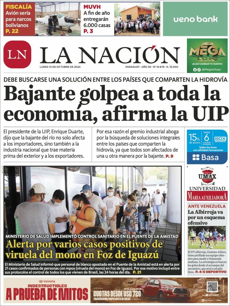 Portada de La Nación (Paraguay)