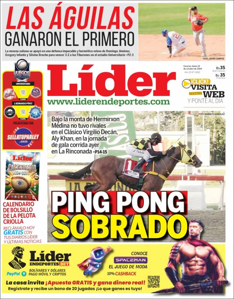 Portada de Lider en deportes (Venezuela)