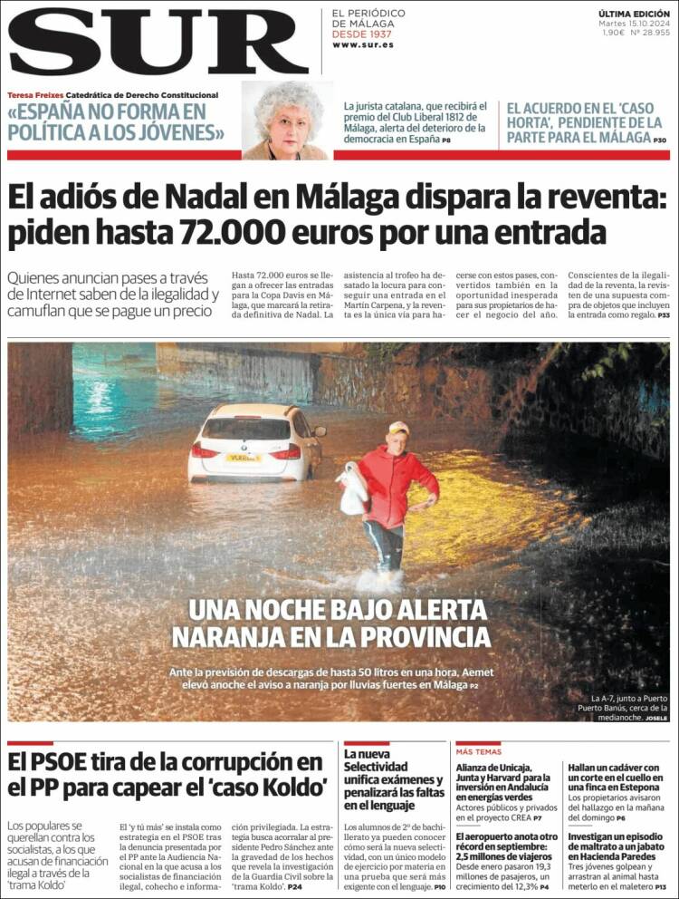 Portada de Diario el Sur (España)