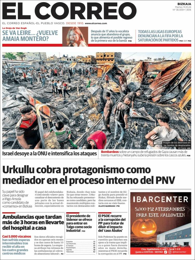 Portada de El Correo (España)