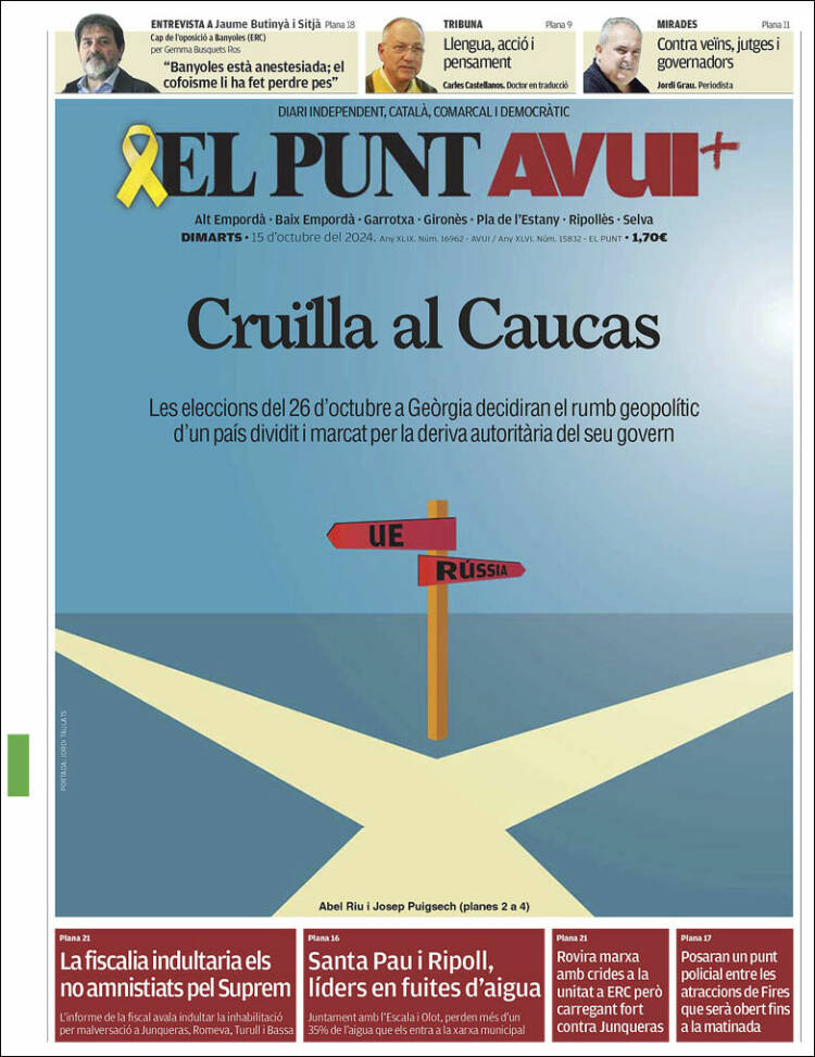 Portada de El Punt Avui - Girona (España)