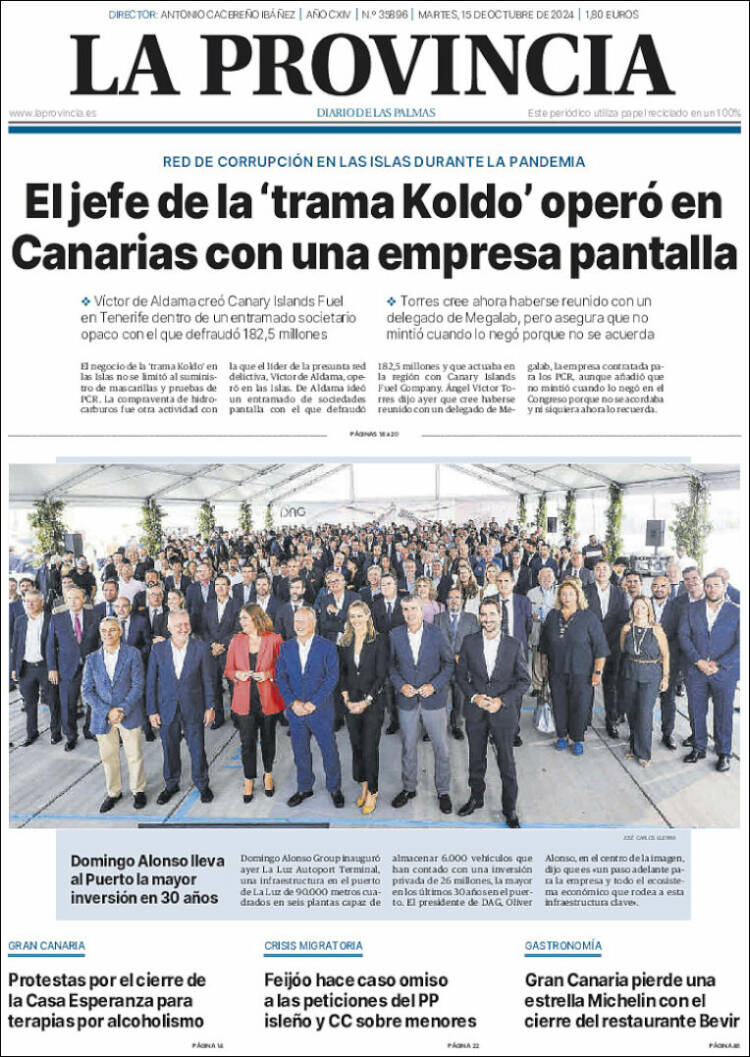 Portada de La Provincia (España)