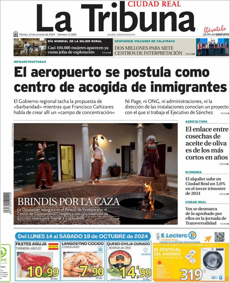 Portada de La Tribuna de Ciudad Real (España)