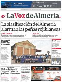 Portada de La Voz de Almería (España)