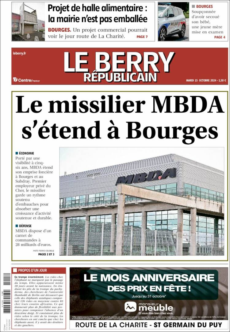 Portada de Berry Republicain (Francia)