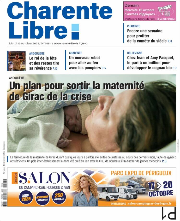 Portada de Charente Libre (Francia)