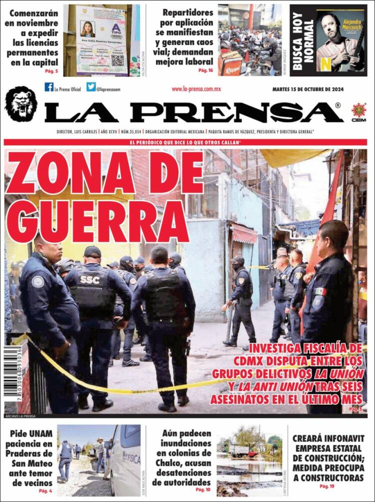 Portada de La Prensa (México)