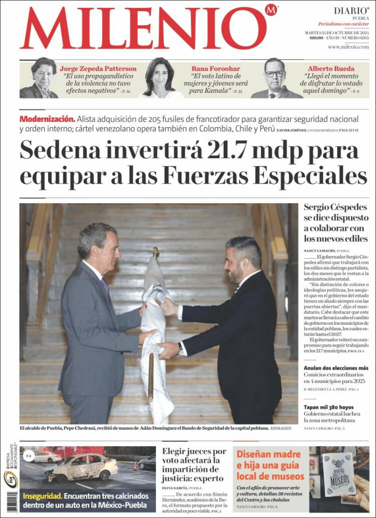 Portada de Milenio de Puebla (México)