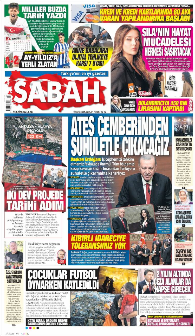 Portada de Sabah (Turquía)