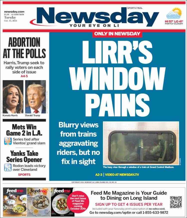 Portada de Newsday (USA)