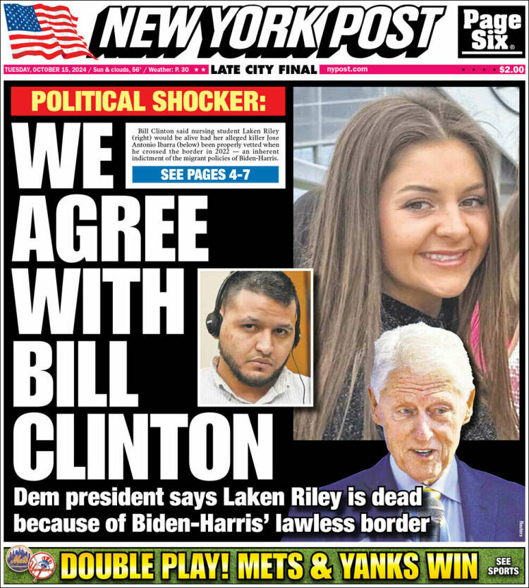 Portada de New York Post (USA)