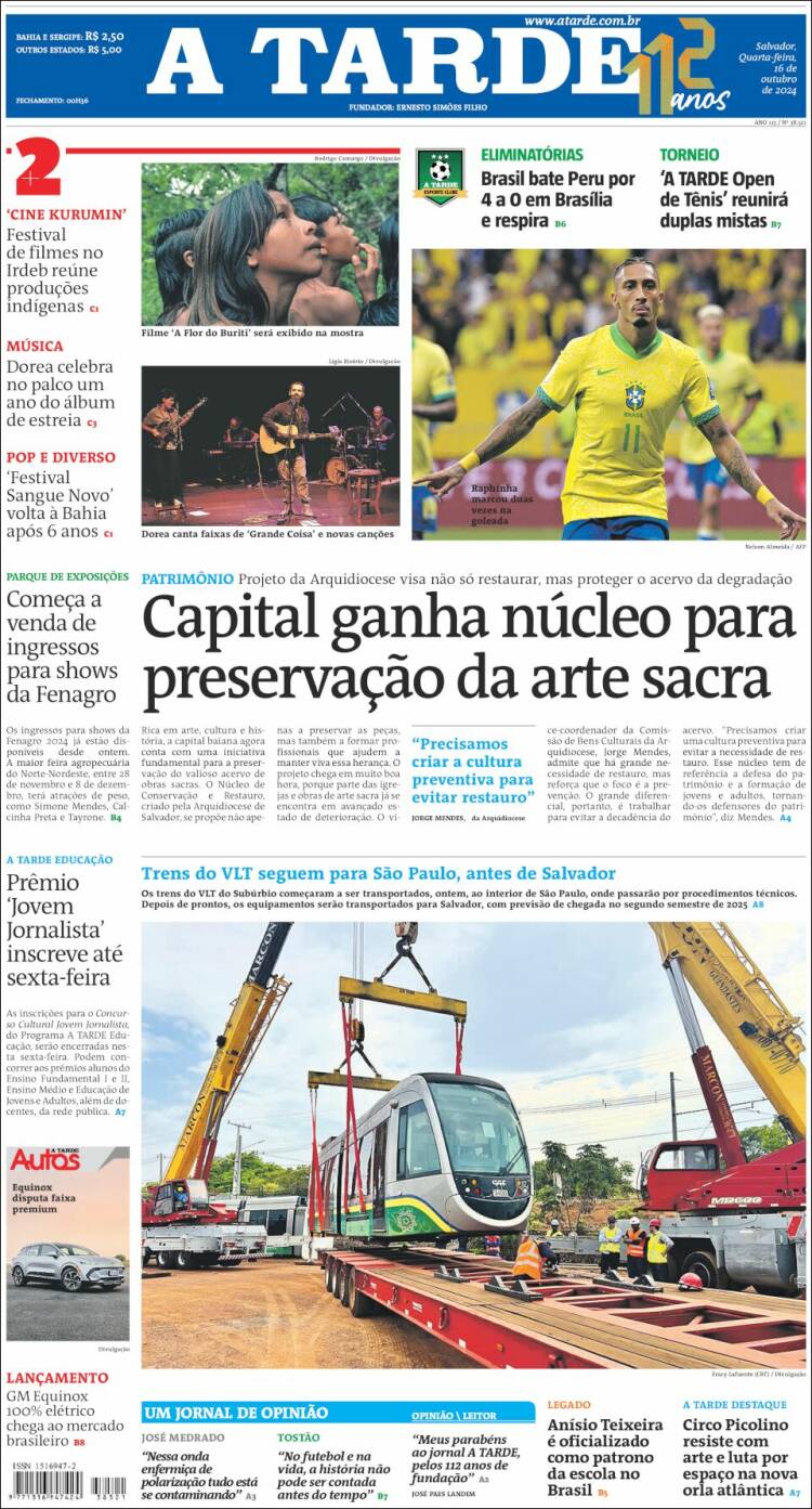 Portada de Diário A Tarde (Brasil)