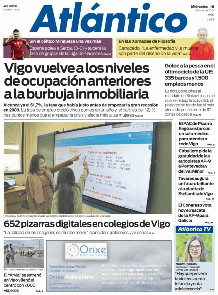 Portada de Atlántico Diario (España)