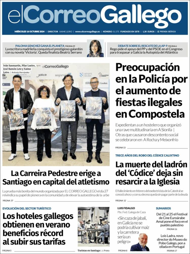 Portada de El Correo Gallego (España)