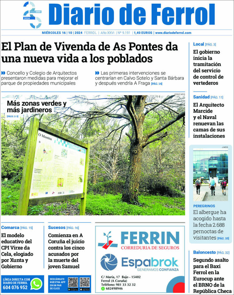 Portada de Diario de Ferrol (España)