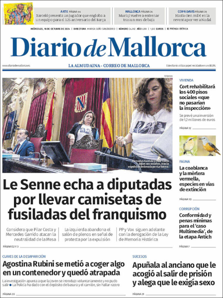 Portada de Diario de Mallorca (España)