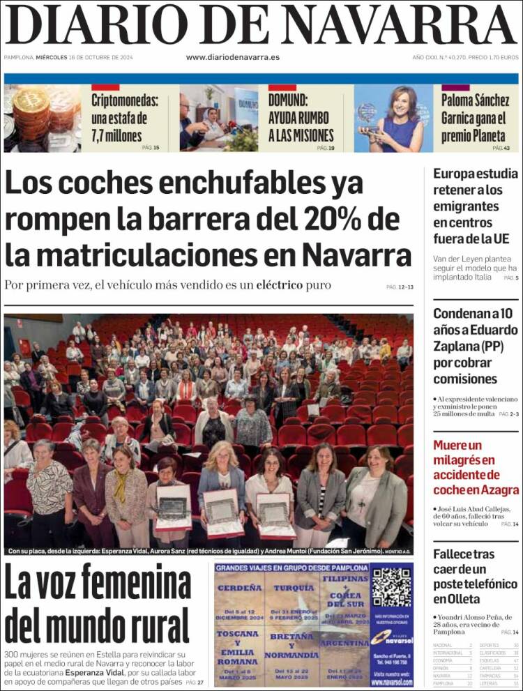 Portada de Diario de Navarra (España)