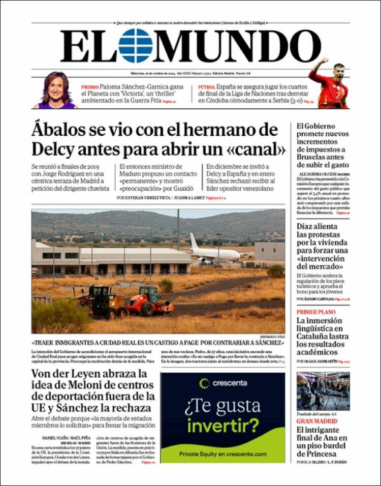 Portada de El Mundo (España)